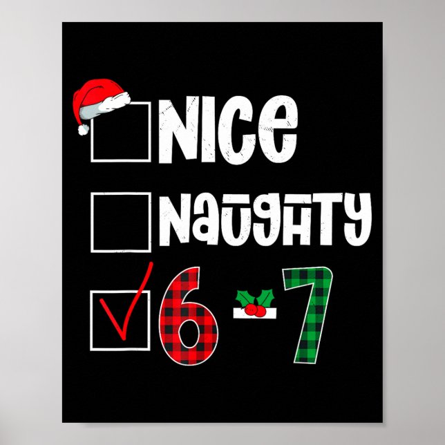 Affiche Funny 67 Christmas Meme Six Seven Xmas 6-7 Boys Ki (Devant)