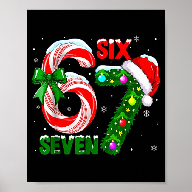 Affiche Funny 67 Christmas Shirts Boys Kids 6 7 Meme Pajam (Devant)