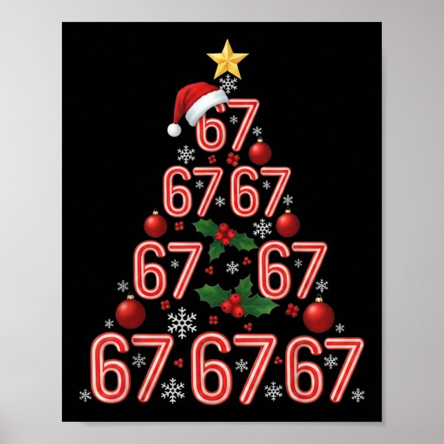 Affiche Funny 67 Christmas Tree Candy Cane Meme Holiday  (Devant)