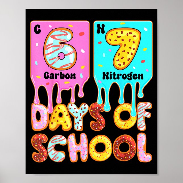 Affiche Funny 67 Days Of School Meme Periodic Table Drip G (Devant)