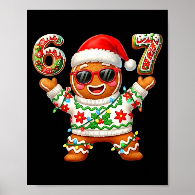 Affiche Funny 67 Gingerbread Six Seven Ice Cream Drip Chri (Devant)