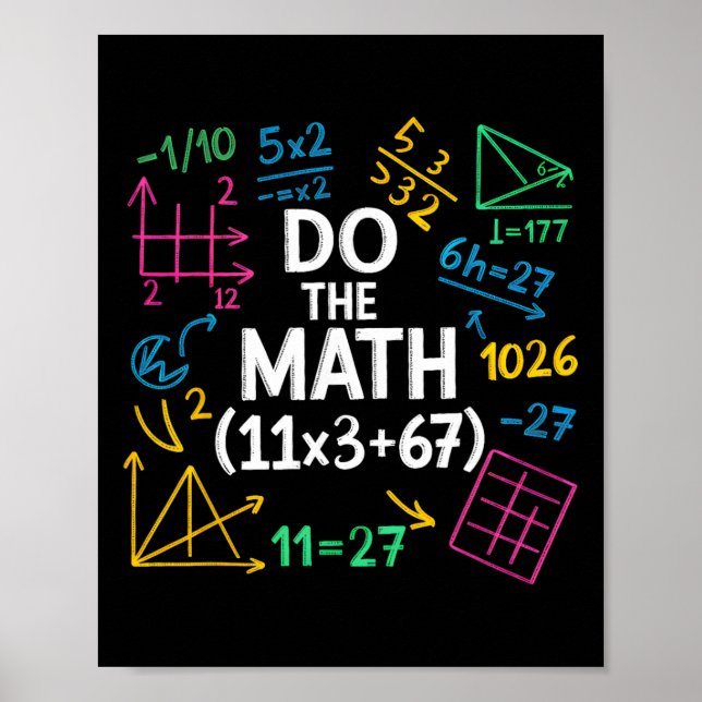Affiche Funny 67 Math Equation 100 Days Of School 100 Days (Devant)