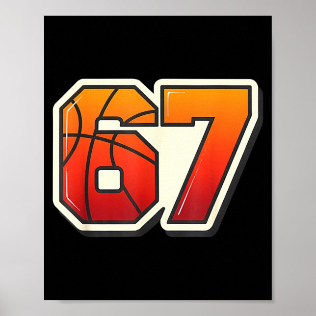 Affiche Funny 67 Meme Basketball Ice Cream Drip Six Seven  (Devant)