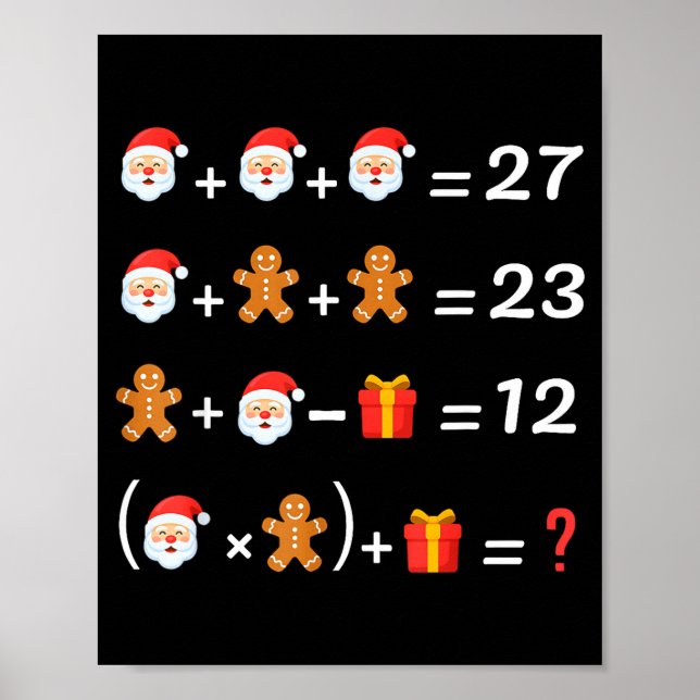 Affiche Funny 67 Meme Christmas Math Teacher Santa Six Sev (Devant)