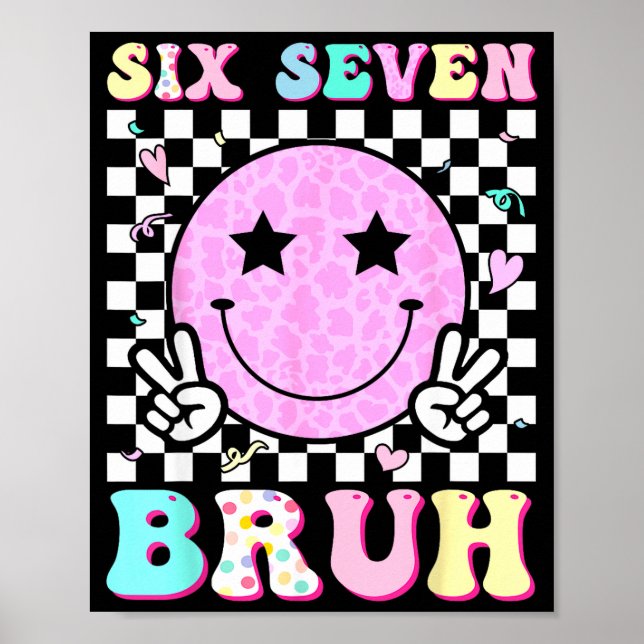 Affiche Funny 67 Meme Happy Face 6-7 Boys Kids Teens Six S (Devant)