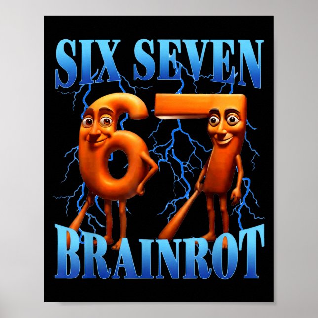 Affiche Funny 67 Meme Italian Brainrot Tung Tung Sahur Six (Devant)