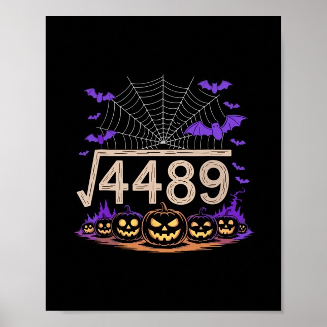 Affiche Funny 67 Meme Math Teacher 6 7 Halloween Square Ro (Devant)