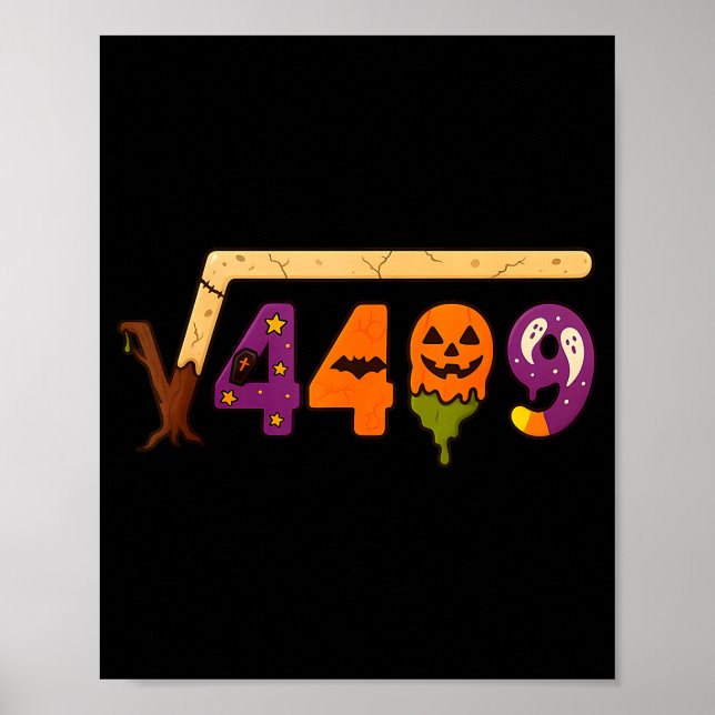 Affiche Funny 67 Meme Math Teacher 6 7 Halloween Square Ro (Devant)