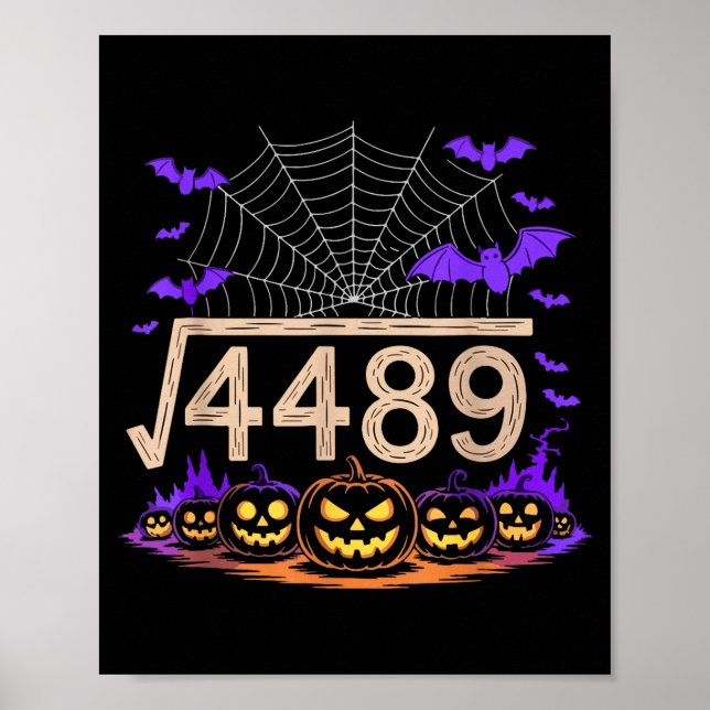 Affiche Funny 67 Meme Math Teacher 6 7 Halloween Square Ro (Devant)