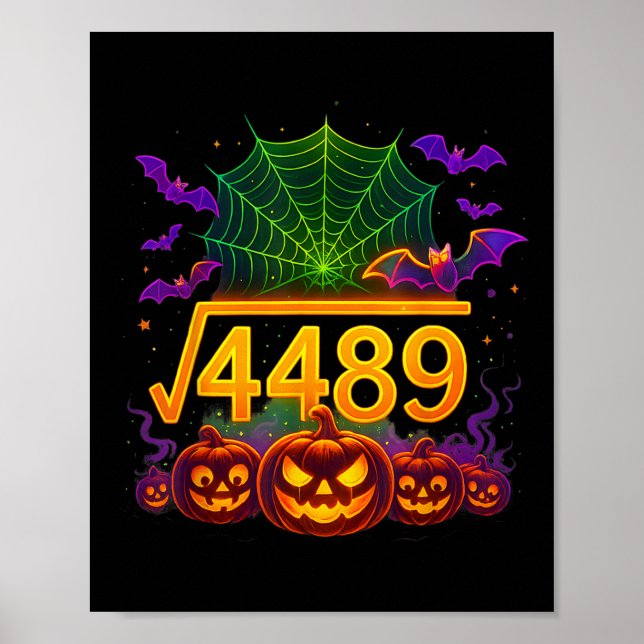 Affiche Funny 67 Meme Math Teacher 6 7 Halloween Square Ro (Devant)
