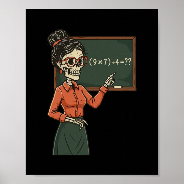 Affiche Funny 67 Meme Pemdas Elementary Math Teacher Brain (Devant)
