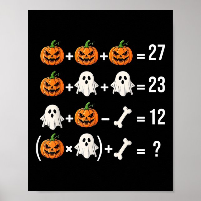 Affiche Funny 67 Meme Pumpkin Ghost Math Teacher Costume  (Devant)