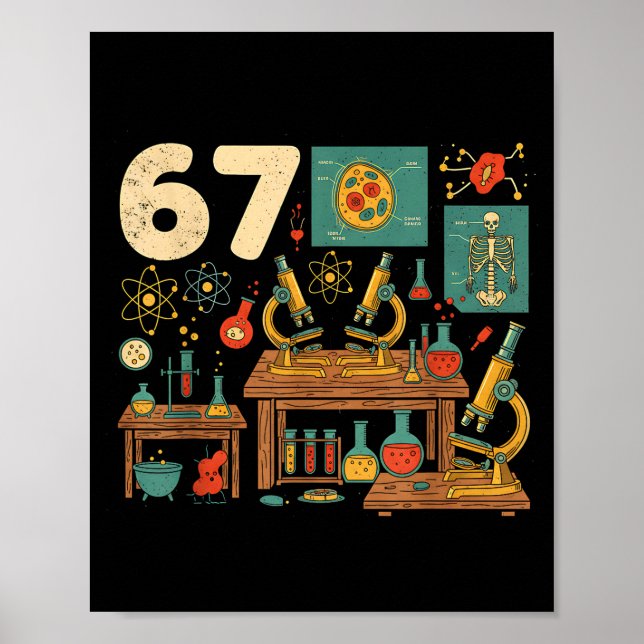 Affiche Funny 67 Meme Science Teacher Students Six Seven M (Devant)