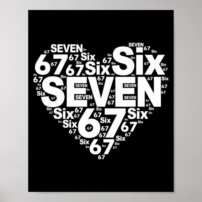 Affiche Funny 67 Meme Six Seven Heart Matching Couples Val (Devant)