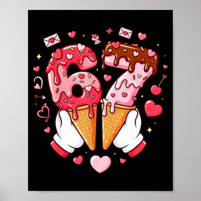 Affiche Funny 67 Meme Six Seven Ice Cream Matching Couples (Devant)