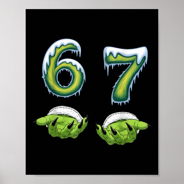 Affiche Funny 67 Meme Six Seven Scary Monster Hands Christ (Devant)