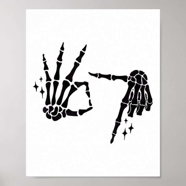 Affiche Funny 67 Meme Skeleton Hand 6 7 Halloween Six Seve (Devant)