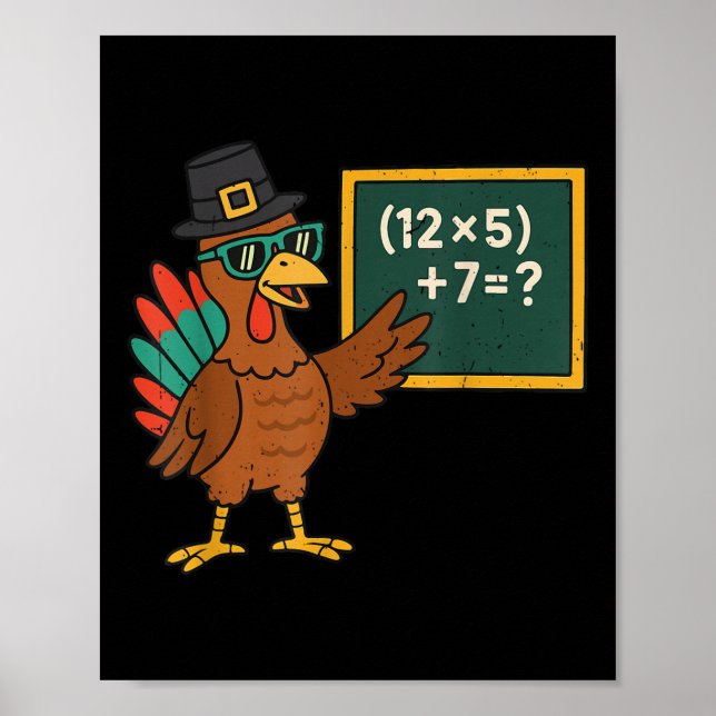Affiche Funny 67 Meme Turkey Math Teacher Thanksgiving Mat (Devant)