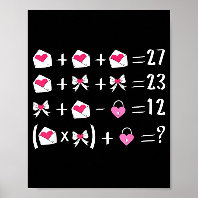 Affiche Funny 67 Meme Valentine Math Teacher Bow Six Seven (Devant)