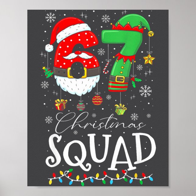 Affiche Funny 67 Six Seven Crew Meme Christmas Squad 6 7 S (Devant)