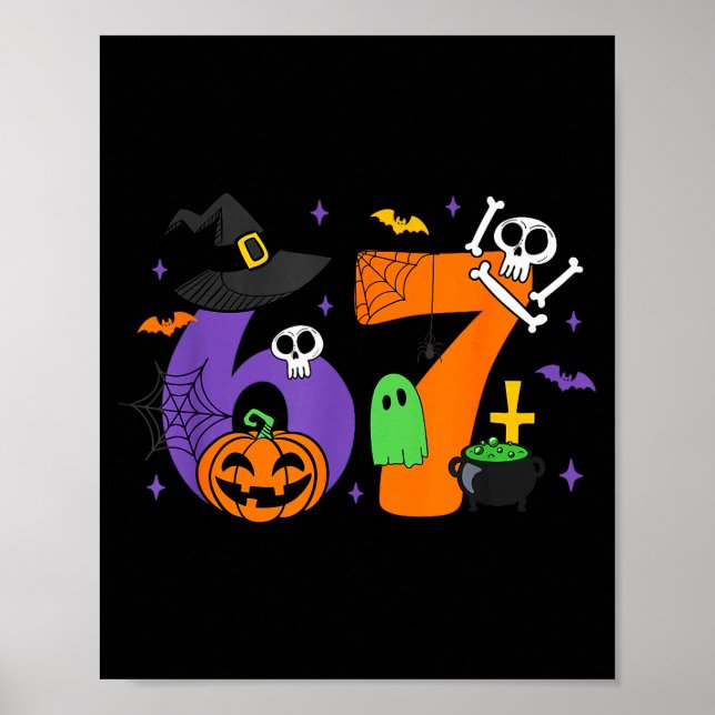 Affiche Funny 67 Six Seven Halloween Meme Gen Alpha  (Devant)