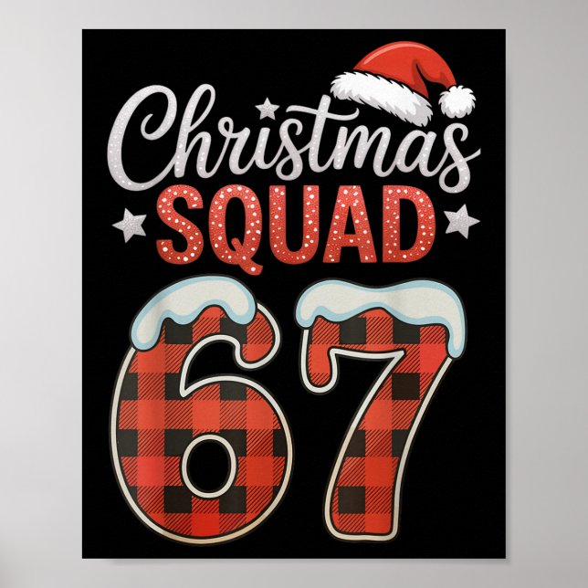 Affiche Funny 67 Six Seven Meme Brainrot 67 Christmas Squa (Devant)