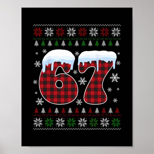Affiche Funny 67 Six Seven Meme Brainrot Cringe Christmas  (Devant)