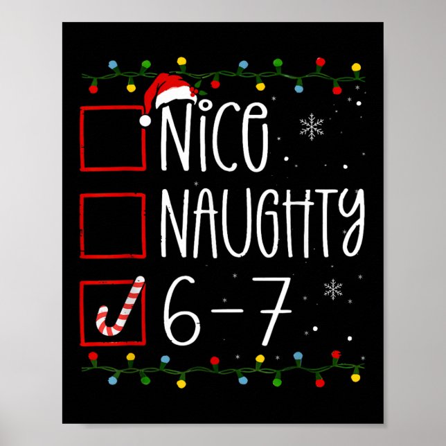 Affiche Funny 67 Six Seven Meme Christmas Naughty Nice Lis (Devant)