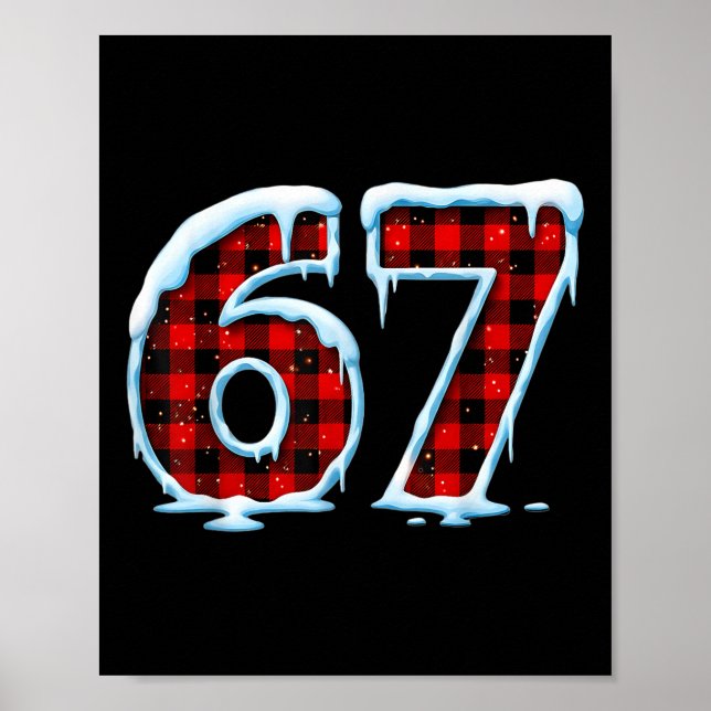 Affiche Funny 67 Six Seven Meme Christmas Pyjama  (Devant)