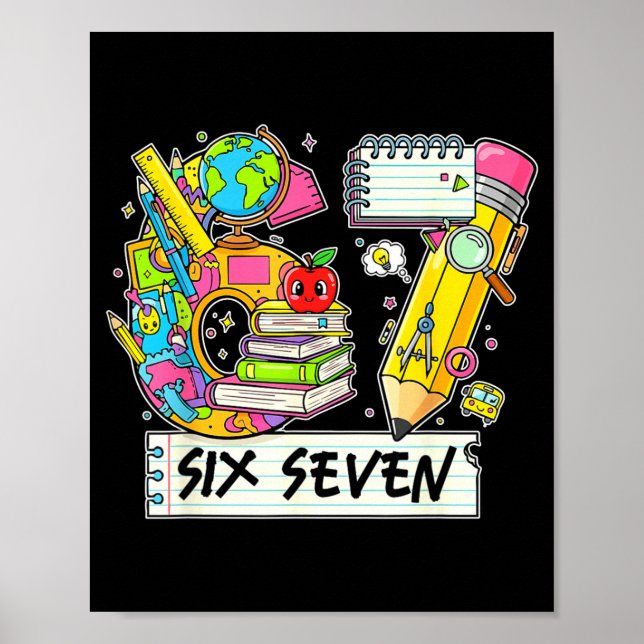 Affiche Funny 67th Day Of School, Vibes Funny Six Seven 67 (Devant)