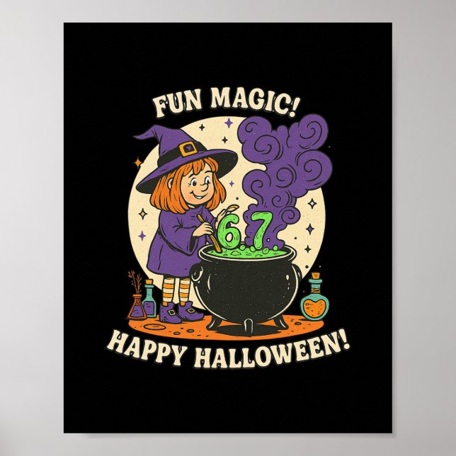 Affiche Funny 6 7 Halloween Costume Witch Cute Retro Fun M (Devant)