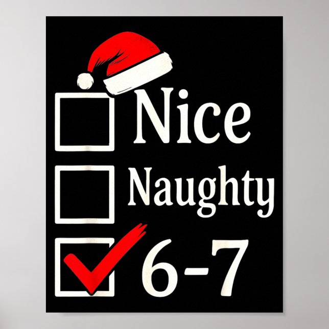 Affiche Funny 6-7 Meme Nice Naughty 67 Christmas Brain Rot (Devant)
