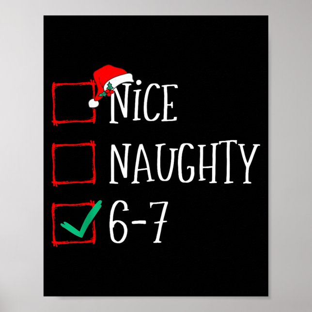Affiche Funny 6-7 Meme Nice Naughty 67 Christmas Six Seven (Devant)