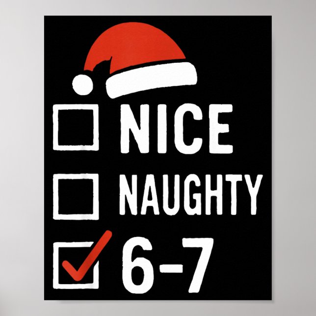 Affiche Funny 6-7 Meme Nice Naughty Christmas, Six Seven C (Devant)