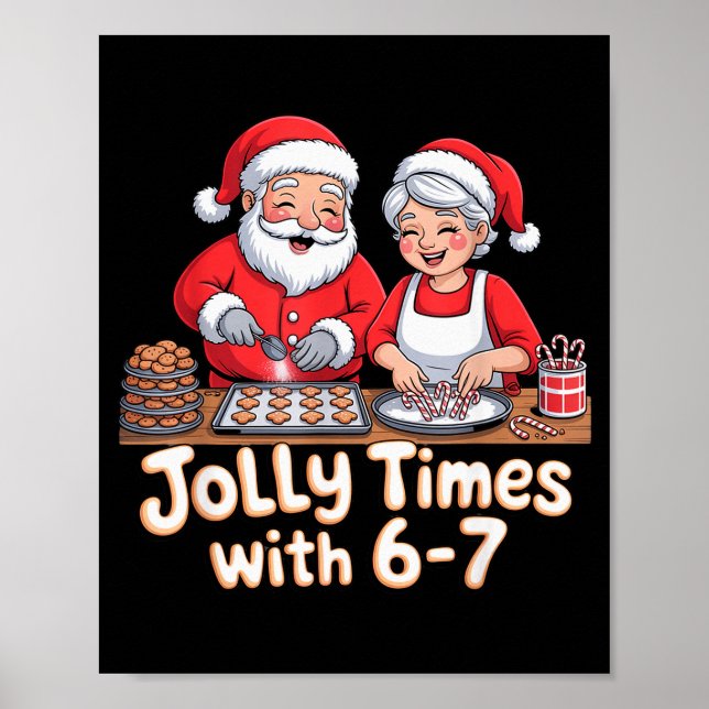 Affiche Funny 6 7 Six Seven Meme Christmas Santa Claus Wom (Devant)