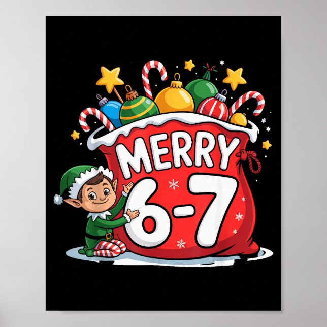 Affiche Funny 6 7 Six Seven Meme Christmas Women Men Kids  (Devant)