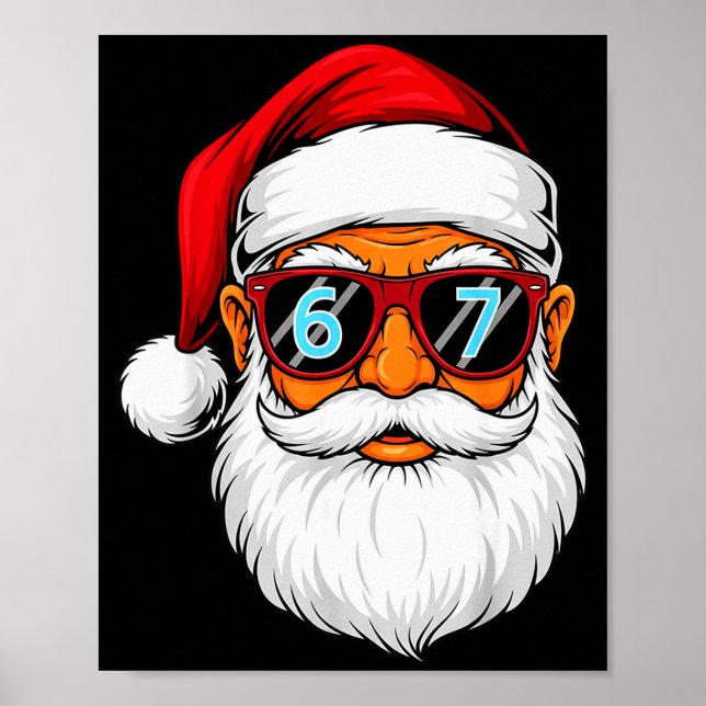 Affiche Funny 6 7 Six Seven Meme Santa Face Christmas Men  (Devant)