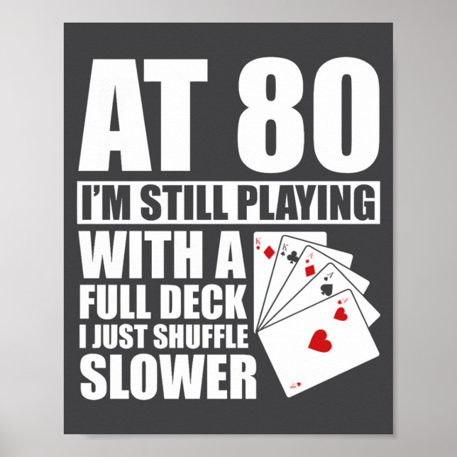Affiche Funny 80th Birthday Ker Player 80 Year Old Retro  (Devant)