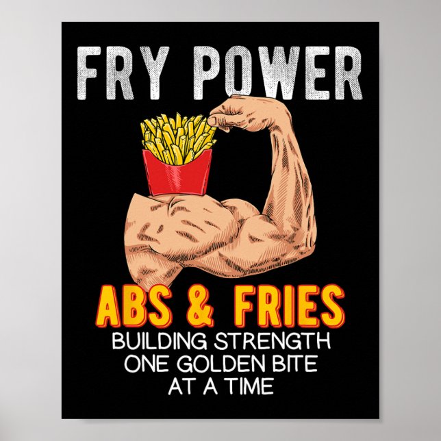 Affiche Funny Abs Exercice Fries Français Muscle Building  (Devant)