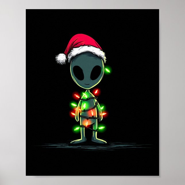 Affiche Funny Alien Christmas Graphics Lights Lover Extrat (Devant)