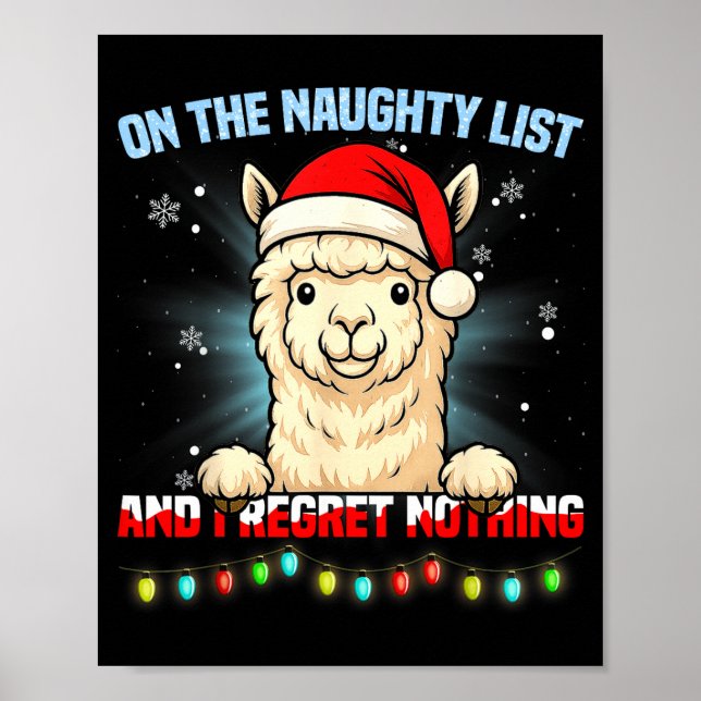 Affiche Funny Alpaca Christmas Santa Hat Xmas Men Women Ki (Devant)