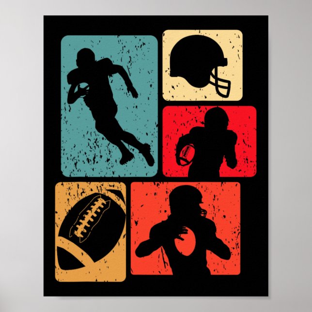 Affiche Funny American Football Player Field Game Enthusia (Devant)