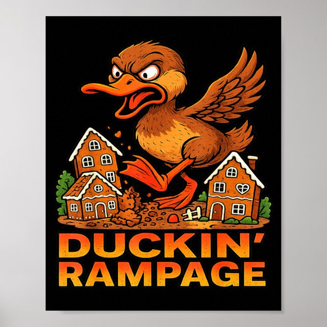 Affiche Funny Angry Duck Unique Christmas Rampage Gingerbr (Devant)