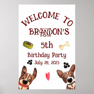 Affiche Funny Anniversaire de enfant chiot