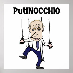 Affiche Funny Anti Poutine et Russie Putinocchio Pun