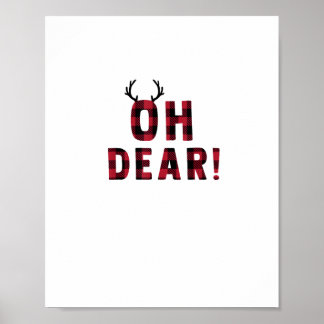 Affiche Funny Attitude Oh Dear Plaid Deer Creative Design