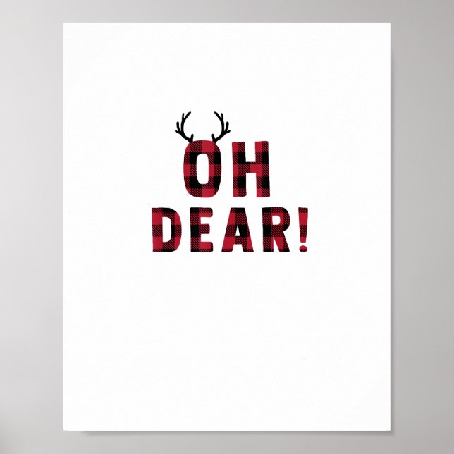 Affiche Funny Attitude Oh Dear Plaid Deer Creative Design (Devant)