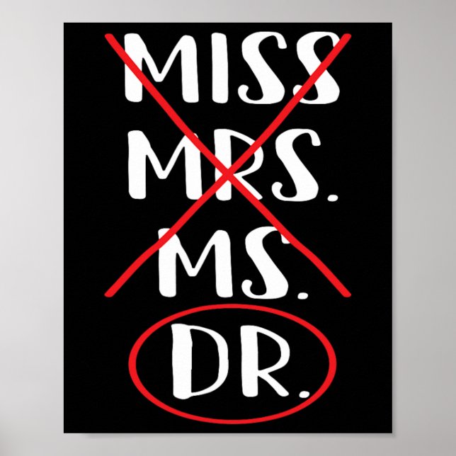 Affiche Funny Bachelor Master Doctorat Diplôme Dr Phd (Devant)