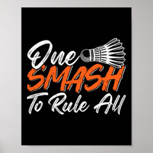 Affiche Funny Badminton Humour Smash Shuttle Birdie Sport