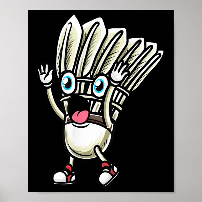 Affiche Funny Badminton Shuttle Player Design Men Women _8 (Devant)